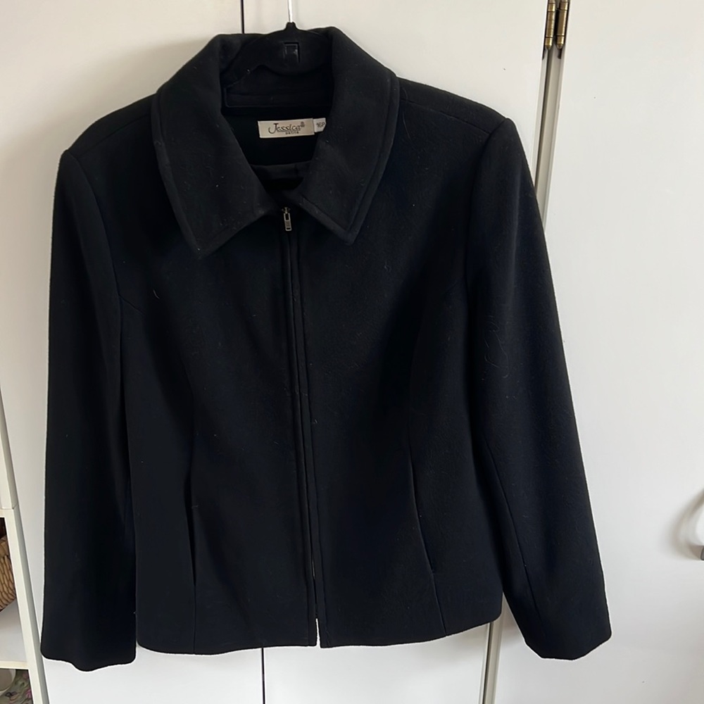 Plus Size Classic Black Pea Coat
